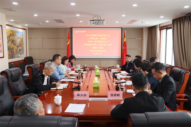 集團公司召開與巨野縣委、縣政府，盈澤國際貿易（山東?。┕?，印尼一站式服務中心，山東魯裕冷鏈物流公司合作洽談座談會